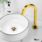 Torneira Para Banheiro Lavatório Alta De Metal Gold Dourada