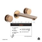 Torneira Para Banheiro Misturador Duplo Comando De Parede Pia