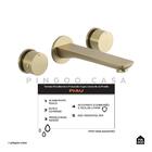 Torneira Para Banheiro Misturador Duplo Comando De Parede Pia