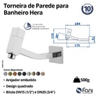 Torneira Para Banheiro Parede Hera Champanhe Fani