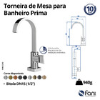 Torneira Para Banheiro Prima Grafite Escovado Fani