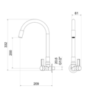Torneira Para Cozinha Bica Móvel 1187 Cromado/preto Meber