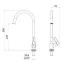 Torneira Para Cozinha Bica Móvel 1187 Cromado/vermelho Meber