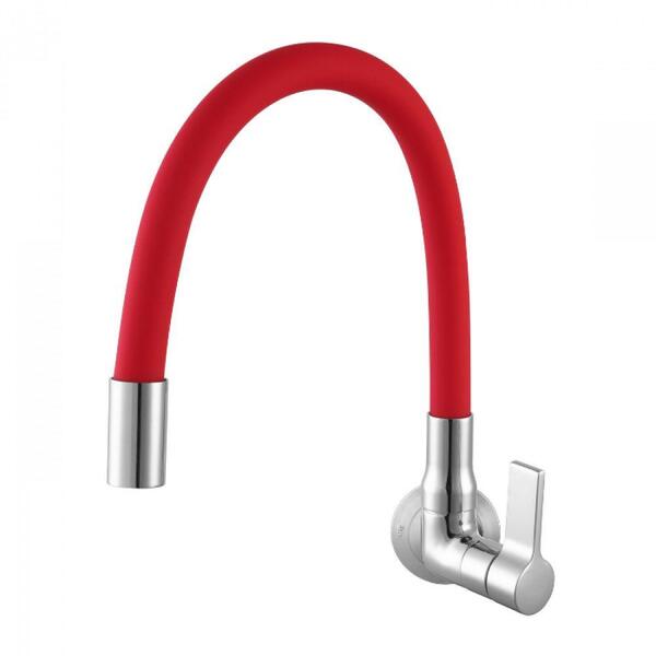 Torneira Para Cozinha Bica Móvel 1187 Cromado/vermelho Meber