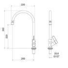 Torneira Para Cozinha De Balcão Bica Móvel 1173 C36 Meber