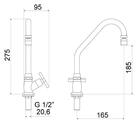 Torneira Para Cozinha De Balcão Bica Móvel 1174 C28 Meber
