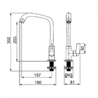 Torneira Para Cozinha De Mesa Bica Móvel 1167 F61 Preta Loren