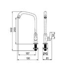 Torneira Para Cozinha De Mesa Bica Móvel 1167 F61 Preta Loren