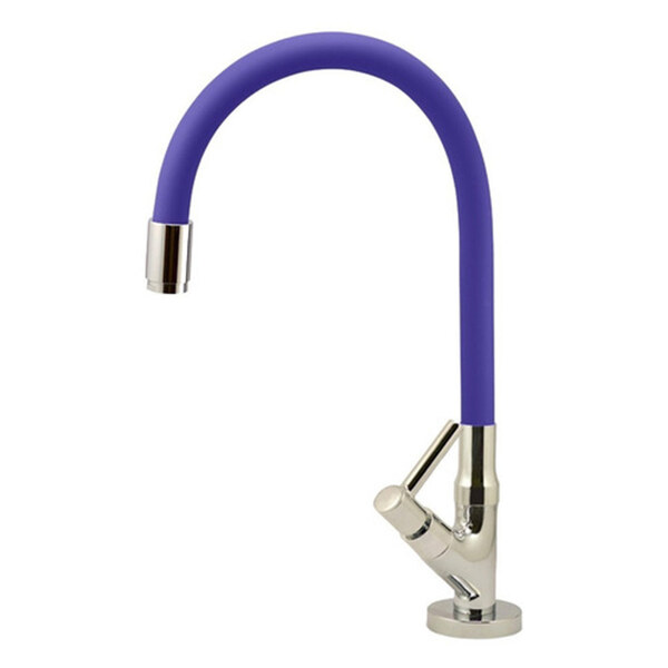 Torneira Para Cozinha De Mesa Tubo Gourmet Colorido 1/4v. Azul