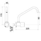 Torneira Para Cozinha De Parede 1165 Domus C40 1/4v Ba Meber