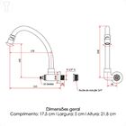 Torneira Para Cozinha De Parede 1/4 De Volta Com Bica Móvel L