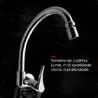 Torneira Para Cozinha De Parede 1/4 De Volta Com Bica Móvel L