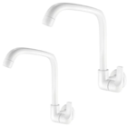 Torneira Para Cozinha De Parede Bica Móvel 1168 F61 Branca Lo