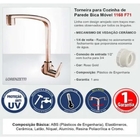 Torneira Para Cozinha De Parede Bica Móvel 1168 F71 Gold Rose