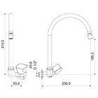 Torneira Para Cozinha De Parede Bica Móvel 1180 C47 Meber