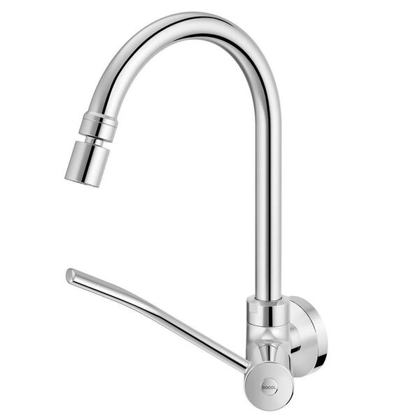 Torneira Para Cozinha De Parede Bica Móvel Benefit Cromada