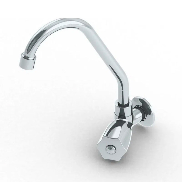 Torneira Para Cozinha De Parede Bica Móvel Prateado