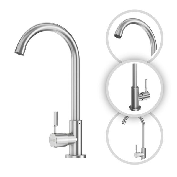 Torneira Para Cozinha Giro De 360° Cairo Aço Inox