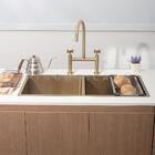 Torneira Para Cozinha Gourmet Misturador Duplo Comando Aço In