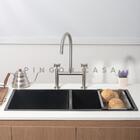 Torneira Para Cozinha Gourmet Misturador Duplo Comando Aço In