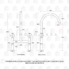 Torneira Para Cozinha Gourmet Misturador Duplo Comando Aço In