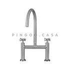 Torneira Para Cozinha Gourmet Misturador Duplo Comando Aço In