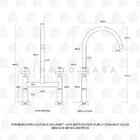 Torneira Para Cozinha Gourmet Misturador Duplo Comando Aço In