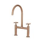 Torneira Para Cozinha Gourmet Misturador Duplo Comando Aço In