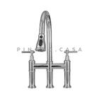 Torneira Para Cozinha Gourmet Misturador Extensível Duplo Com