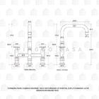 Torneira Para Cozinha Gourmet Misturador Extensível Duplo Com