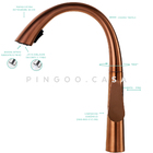 Torneira Para Cozinha Gourmet Monocomando Extensível Escovado