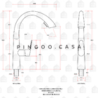 Torneira Para Cozinha Gourmet Monocomando Extensível Escovado
