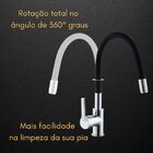 Torneira Para Cozinha Gourmet Monocomando Misturador Preta De