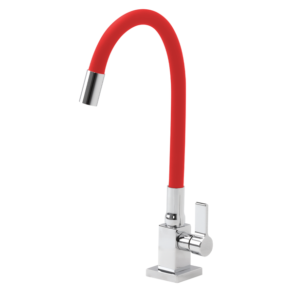 Torneira Para Cozinha Gourmet Quadrada Mesa Vermelha