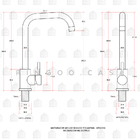 Torneira para cozinha Misturador Monocomando em Aço Inox Esco