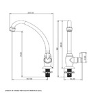 Torneira para Cozinha Móvel Mesa Bica Alta  Branca Bric F31 Fortti 1167 F31 BR