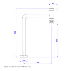 Torneira para Cozinha Móvel Mesa Bica Alta Cromada Prata 90° Link Deca 1166.C.LNK