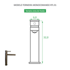 Torneira Para Cuba De Banheiro Monocomando Bica Alta Redonda