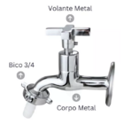 Torneira Para Jardim Tanque Alavanca Metal Cromada 1128 C-22