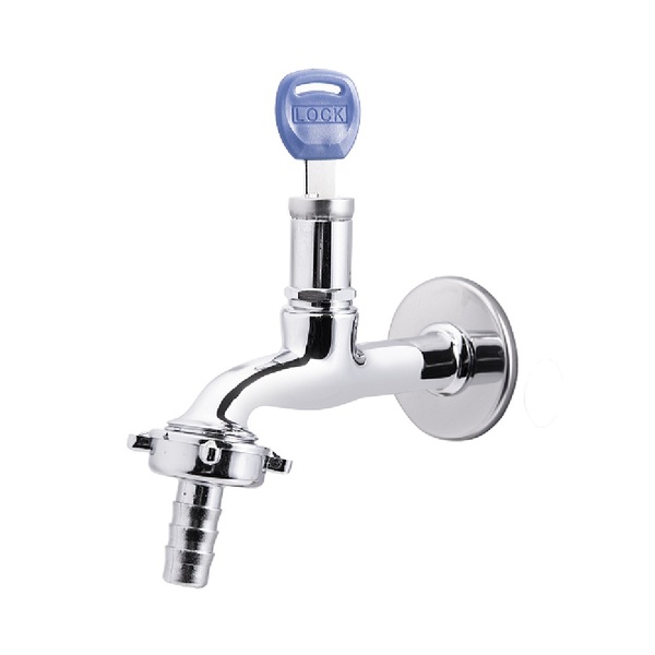 Torneira Para Jardim Toda Metal Com Chave Cromada Anti-furto