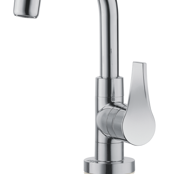 Torneira Para Lavatório Bica Alta Cromada Twist 1/4 De Volta