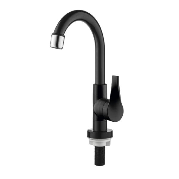 Torneira Para Lavatório Bica Alta Preta Twist 1/4 De Volta