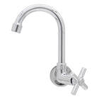 Torneira Para Lavatório Bica Móvel Parede Cruzeta Arredondada