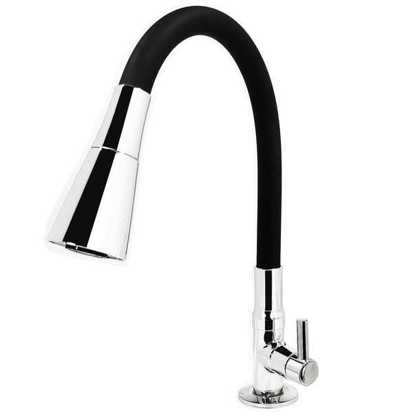 Torneira para Mesa de Cozinha Bica Alta Preta Colors Flex Con