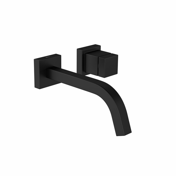 Torneira para Parede de Banheiro Bica Reta Black Matte Cubo Deca