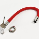 Torneira para Parede de Cozinha Bica Alta Cromada e Vermelha