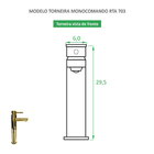 Torneira Para Pia De Banheiro Monocomando Bica Alta Redonda D