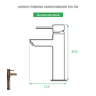 Torneira Para Pia De Banheiro Monocomando Bica Alta Redonda R