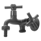 Torneira Para Tanque E Máquina De Lavar Preto Duas Saídas