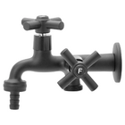 Torneira Para Tanque E Máquina De Lavar Preto Duas Saídas